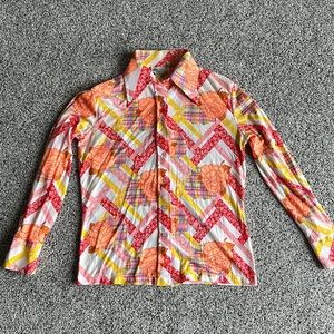 70s Retro button-up blouse